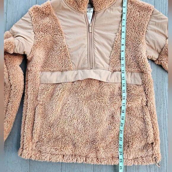 Victoria's Secret PINK COZY HALF ZIP TEDDY PULLOVER SHERPA TAN NEW MSRP $69.95 - Picture 9 of 16